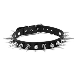 Black Punk Rock Leather Necklace Necklace