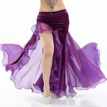 Load image into Gallery viewer, Women Belly dance costume lady bellydancing skirt 2-layer mesh skirt sexy bellydance wrap skirt performance dancewear
