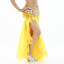 Load image into Gallery viewer, Women Belly dance costume lady bellydancing skirt 2-layer mesh skirt sexy bellydance wrap skirt performance dancewear
