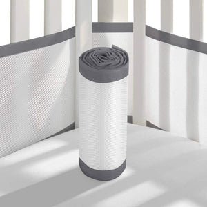 2PCS Lightweight Elastic Home Bedroom Baby Care Thread Gluing Anti-collision Breathable Mesh Polyester Detachable Crib Bumper