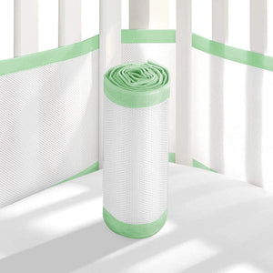 2PCS Lightweight Elastic Home Bedroom Baby Care Thread Gluing Anti-collision Breathable Mesh Polyester Detachable Crib Bumper