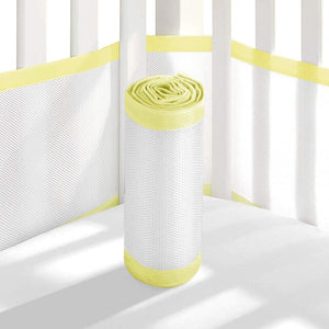 2PCS Lightweight Elastic Home Bedroom Baby Care Thread Gluing Anti-collision Breathable Mesh Polyester Detachable Crib Bumper