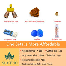 Load image into Gallery viewer, SHARE HO Double Copper Moxa Facial Acupunture Stick Chinese Moxibustion Therapy Roll holder Points Heating Warm Treatment
