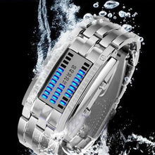 Load image into Gallery viewer, Fashion Couple Watch Men Women Luxury Watch Lovers Stainless Steel Clock LED Date Bracelet Watch Binary Wristwatch Sport Watches
