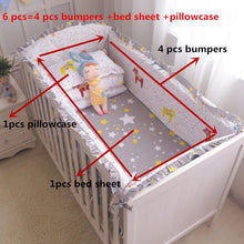 Load image into Gallery viewer, 6pcs/set Blue Universe Design Crib Bedding Set Cotton Toddler Baby Bed Linens Include Baby Cot Bumpers Bed Sheet Pillowcase

