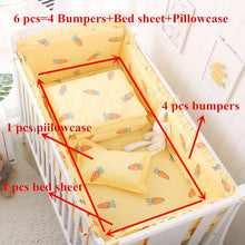 Load image into Gallery viewer, 6pcs/set Blue Universe Design Crib Bedding Set Cotton Toddler Baby Bed Linens Include Baby Cot Bumpers Bed Sheet Pillowcase
