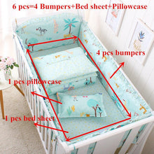 Load image into Gallery viewer, 6pcs/set Blue Universe Design Crib Bedding Set Cotton Toddler Baby Bed Linens Include Baby Cot Bumpers Bed Sheet Pillowcase
