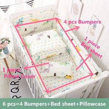 Load image into Gallery viewer, 6pcs/set Blue Universe Design Crib Bedding Set Cotton Toddler Baby Bed Linens Include Baby Cot Bumpers Bed Sheet Pillowcase
