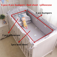 Load image into Gallery viewer, 6pcs/set Blue Universe Design Crib Bedding Set Cotton Toddler Baby Bed Linens Include Baby Cot Bumpers Bed Sheet Pillowcase
