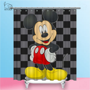 NYAA Mickey Shower Curtains  Waterproof Polyester Fabric Bathroom Curtains For Home Decor