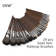 Load image into Gallery viewer, OVW Natural Goat Hair Makeup Brushes Set Professional Kit brocha maquillaje pedzle do makijazu blending smudging brush shader
