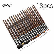 Load image into Gallery viewer, OVW Natural Goat Hair Makeup Brushes Set Professional Kit brocha maquillaje pedzle do makijazu blending smudging brush shader
