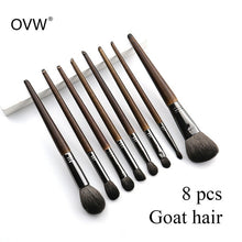 Load image into Gallery viewer, OVW Natural Goat Hair Makeup Brushes Set Professional Kit brocha maquillaje pedzle do makijazu blending smudging brush shader
