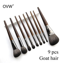 Load image into Gallery viewer, OVW Natural Goat Hair Makeup Brushes Set Professional Kit brocha maquillaje pedzle do makijazu blending smudging brush shader
