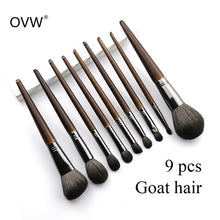 Load image into Gallery viewer, OVW Natural Goat Hair Makeup Brushes Set Professional Kit brocha maquillaje pedzle do makijazu blending smudging brush shader
