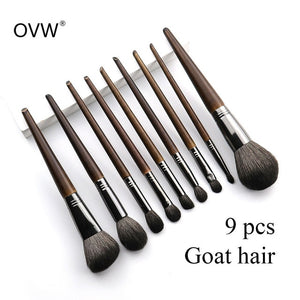 OVW Natural Goat Hair Makeup Brushes Set Professional Kit brocha maquillaje pedzle do makijazu blending smudging brush shader