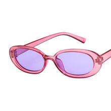 Load image into Gallery viewer, Pink Retro Sunglasses Oval Sunglasses Women Retro Brand Designer Vintage Ladies Cat Eye Pink Sun Glasses UV400  Nicki Minaj
