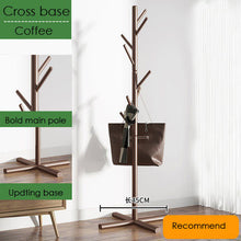 Load image into Gallery viewer, Original Pine Wood Hanger Floor Standing Coat Rack Clothes Hanger Stand Floor Multi-function Rack Bedroom Storage Organizer
