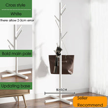 Load image into Gallery viewer, Original Pine Wood Hanger Floor Standing Coat Rack Clothes Hanger Stand Floor Multi-function Rack Bedroom Storage Organizer
