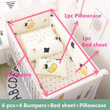 Load image into Gallery viewer, 6pcs/set Blue Universe Design Crib Bedding Set Cotton Toddler Baby Bed Linens Include Baby Cot Bumpers Bed Sheet Pillowcase
