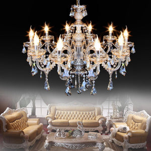 Elegant Crystal Chandelier Light 10 Arms K9 Crystal Ceiling Pendant Lamp