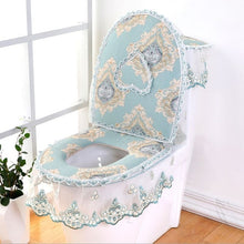 Load image into Gallery viewer, 3 pieces/set European Lace Toilet Seat Cushion Household Toilet Seat Zipper Seat Washer Winter U-shaped Toilet Seat
