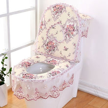 Load image into Gallery viewer, 3 pieces/set European Lace Toilet Seat Cushion Household Toilet Seat Zipper Seat Washer Winter U-shaped Toilet Seat
