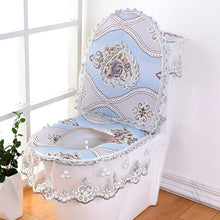Load image into Gallery viewer, 3 pieces/set European Lace Toilet Seat Cushion Household Toilet Seat Zipper Seat Washer Winter U-shaped Toilet Seat
