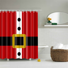 Load image into Gallery viewer, Lighted Christmas Shower Curtain Printed Happy New Year Santa Claus Red Waterproof Curtains for Shower Bathroom Christmas Decor
