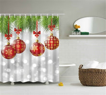 Load image into Gallery viewer, Lighted Christmas Shower Curtain Printed Happy New Year Santa Claus Red Waterproof Curtains for Shower Bathroom Christmas Decor
