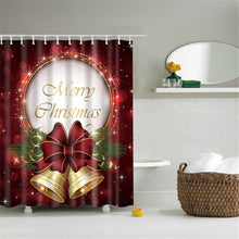 Load image into Gallery viewer, Lighted Christmas Shower Curtain Printed Happy New Year Santa Claus Red Waterproof Curtains for Shower Bathroom Christmas Decor
