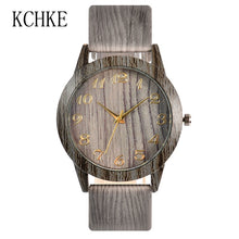 Load image into Gallery viewer, KCHKE 2020 Black/Coffee/Beige Dial Natural Bamboo Wood Watch Men Women Genuine Leather Wooden Clock Male hour Reloj de madera
