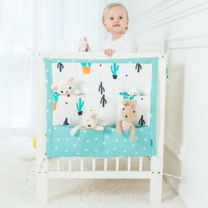 Brand New Baby Cot Bed Hanging Storage Bag Crib cot Organizer Storage Bag 60*50cm Toy Diaper Pocket for Crib Bedding Set flaming