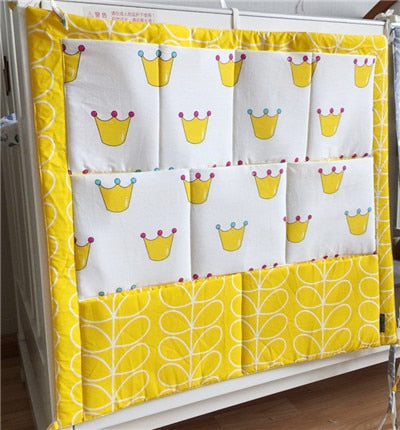 Brand New Baby Cot Bed Hanging Storage Bag Crib cot Organizer Storage Bag 60*50cm Toy Diaper Pocket for Crib Bedding Set flaming