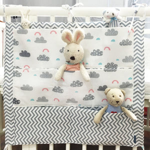 Brand New Baby Cot Bed Hanging Storage Bag Crib cot Organizer Storage Bag 60*50cm Toy Diaper Pocket for Crib Bedding Set flaming