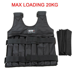 SUTEN 20kg/50kg Loading Weighted Vest For Boxing Training Workout Fitness Equipment Adjustable Waistcoat Jacket Sand Clothing