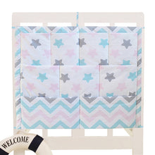 Load image into Gallery viewer, Bed Hanging Storage Bag Baby Cot Bed Brand Baby Cotton Crib Organizer 50*60cm Toy Diaper Pocket for Crib Bedding Set
