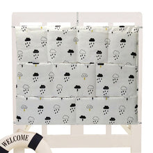 Load image into Gallery viewer, Bed Hanging Storage Bag Baby Cot Bed Brand Baby Cotton Crib Organizer 50*60cm Toy Diaper Pocket for Crib Bedding Set
