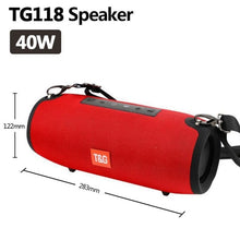 Load image into Gallery viewer, TG118 High Power 40W Bluetooth Speaker Waterproof Portable Column For PC Computer Speakers Subwoofer Boom box Music Center Radio
