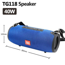 Load image into Gallery viewer, TG118 High Power 40W Bluetooth Speaker Waterproof Portable Column For PC Computer Speakers Subwoofer Boom box Music Center Radio
