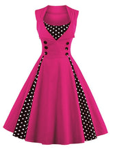 Load image into Gallery viewer, S-4XL Women Robe Retro  Vintage Dress 50s 60s Rockabilly Dot Swing Pin Up Summer Party Dresses Elegant Tunic Vestidos Casual
