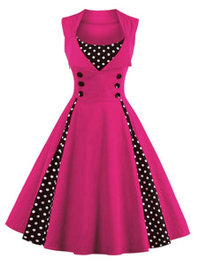 S-4XL Women Robe Retro  Vintage Dress 50s 60s Rockabilly Dot Swing Pin Up Summer Party Dresses Elegant Tunic Vestidos Casual