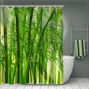 11.11 HOT SALE Print Your Pattern, Custom Bamboo Shower Curtain Polyester Fabric Bath Curtain Waterproof With Hook For Bathroom