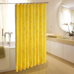 Modern Shower Curtains Geometric Flowers Cartoon Bath Curtain Cortina Waterproof Polyester For Bathroom with 12pcs Plastic Hooks