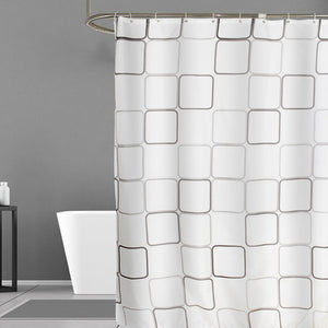 Modern Shower Curtains Geometric Flowers Cartoon Bath Curtain Cortina Waterproof Polyester For Bathroom with 12pcs Plastic Hooks