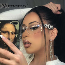 Load image into Gallery viewer, Yumomo Crystral Sunglasses Women Men Fashion Personlity Windshield UV Protection Blu Yellow UV400 Mirror Feminino De Sol Gafas
