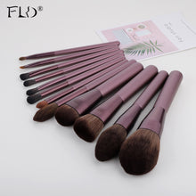 Load image into Gallery viewer, FLD 12pcs Wood Handle Makeup Brush Set Blush Brush Set Eye Eyeliner Powder Foundation Make Up Brushes Set Cosmetic Tools Kit
