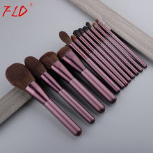 Load image into Gallery viewer, FLD 12pcs Wood Handle Makeup Brush Set Blush Brush Set Eye Eyeliner Powder Foundation Make Up Brushes Set Cosmetic Tools Kit
