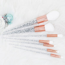 Load image into Gallery viewer, New 7pcs Sliver Diamond Unicorn Crystal Makeup Brushes Set Foundation Blending Powder Eye Face Brush Makeup Tool Kit maquillaje
