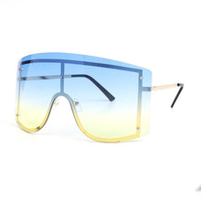Load image into Gallery viewer, Oversized Women Blue Yellow Gradient Sunglasses Fashion Rimless Metal Female Shades Luxury Brand Designer Personality Eyewear
